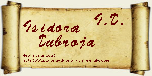 Isidora Dubroja vizit kartica